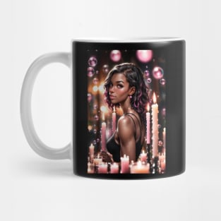 Super Hot Anime Woman of Color with Candles Mug